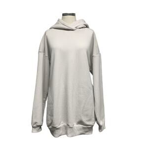 Vimmia Womens Size L Slate Grey Drawstring Hoodie Dress